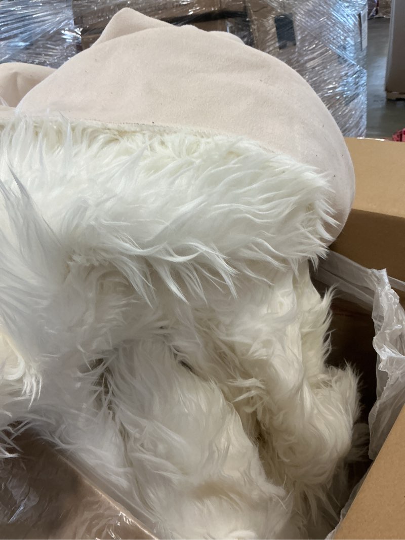 Condition photo showing As Is for HOMBYS Shaggy Area Rug 10x10 Feet, Ultra Fuzzy Large Plush Faux Fur Carpet for Living Room Bedroom, Non-Skid Fuzzy Rug for Kids Playroom Home Decor