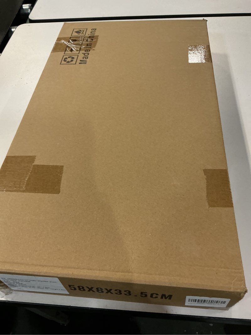 Condition photo showing New/Like New for TAILI Expandable Pull Out Cabinet Organizer, Adjustable Width 12.05"-20.4", 21" Deep, 3 Slide Rails, Raising Pads, Portable & No-Trace Removal, Tool-Free Installation, White