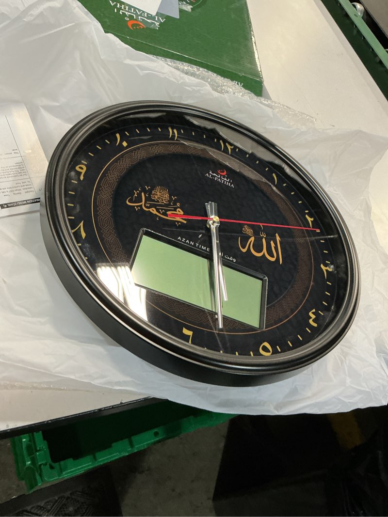 Condition photo showing Good Condition for azan clock, led muslim prayer clock, read home/office/mosque digital azan player for home decor
