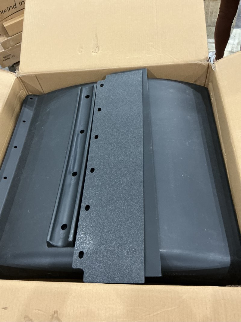 Condition photo showing Good Condition for pair black poly quarter fenders set for semi truck, 24" x 24" freightliner kenworth peterbilt with hardware,heavy duty plastic mud flaps kit 24" x 24" quarter fenders black