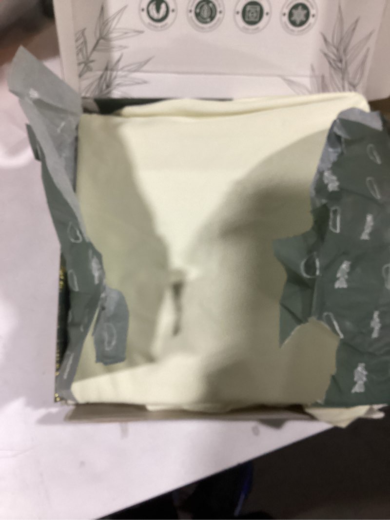 Condition photo showing As Is for Bamboo Sheets Queen Size, 100% Pure Viscose derived from Bamboo Bed Sheet Set, Luxuriously Soft, Silky, Cooling Sheets, Double Stitched, Lifetime Promise by Tafts (yellow)Queen yellow