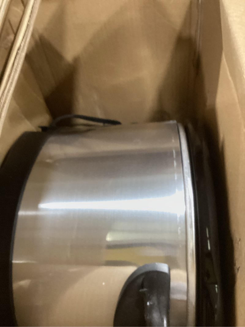 Condition photo showing As Is for Hamilton Beach 8 Quart Programmable Slow Cooker with Three Temperature Settings, Dishwasher Safe Crock and Lid, Silver (33480)