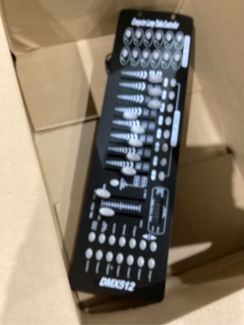 Condition photo showing As Is for 192 DMX Controller Use for Editing Program of Stage Lighting,DMX 512 DJ Controller Stage Light Controller Panel DMX Console for Party Music Show Christmas and Halloween Black (1 Pack)