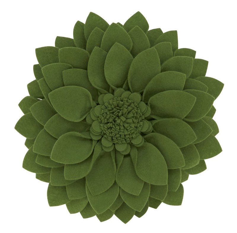 SARO LIFESTYLE Flower Shaped Felt Throw Pillow