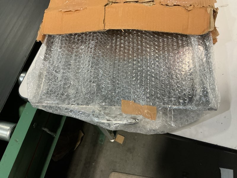 Condition photo showing Good Condition for g.e.t. sstpd-1915-mp heavy-duty metal serving/ottoman tray with handles, 19" x 15", mirror polished steel 19" x 15" mirror polished steel
