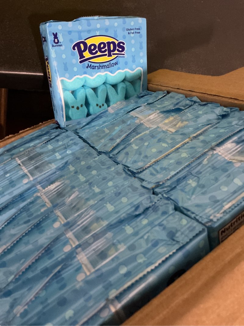 Condition photo showing As Is for peeps marshmallow bunnies blue 3oz (8pcs) - 40 pack