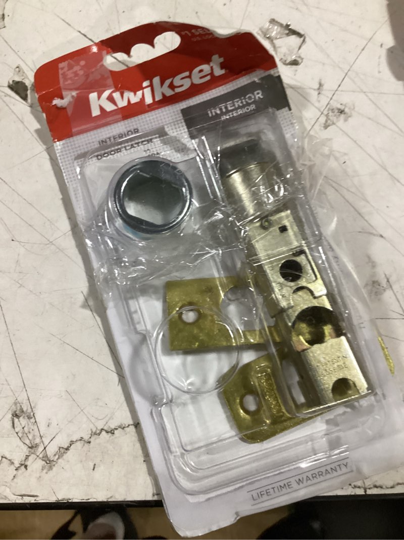 Condition photo showing As Is for kwikset 1826-18 6-way adjustable plain latch, polished brass no size