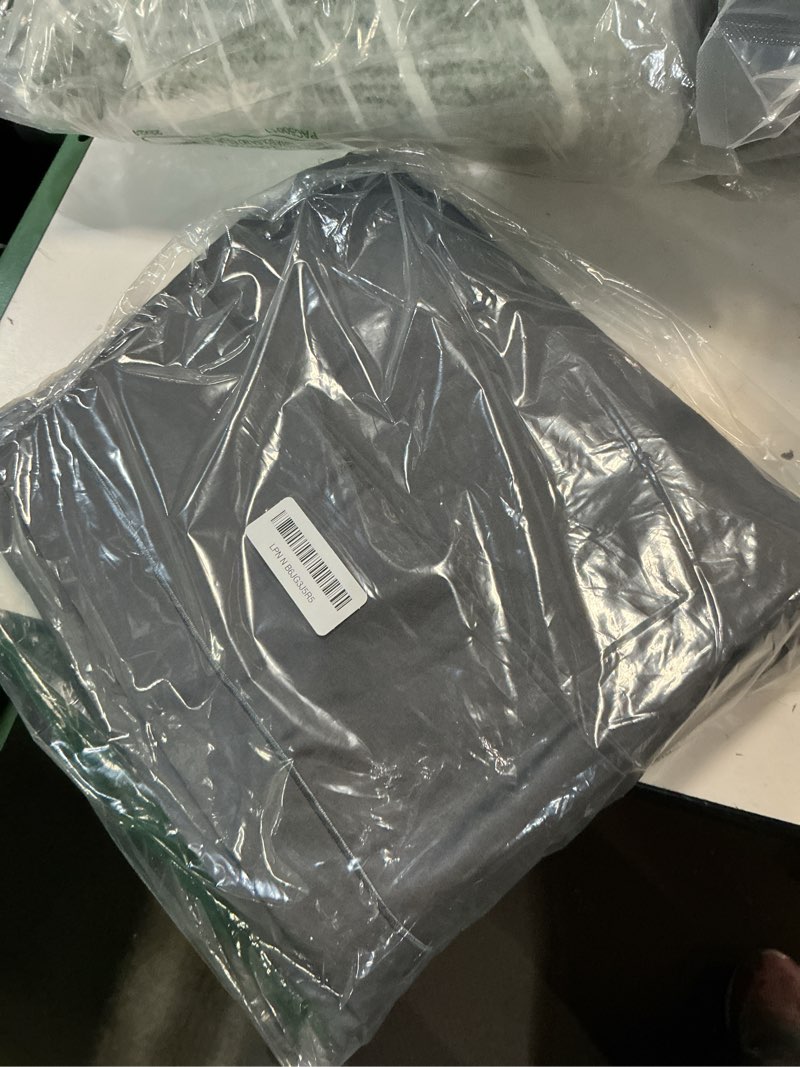 Condition photo showing As Is for lane linen 100% egyptian cotton king size flat sheet only (112\"x104\") - elegant sateen weave, ultra soft, breathable, highly durable - grey  king 05: grey