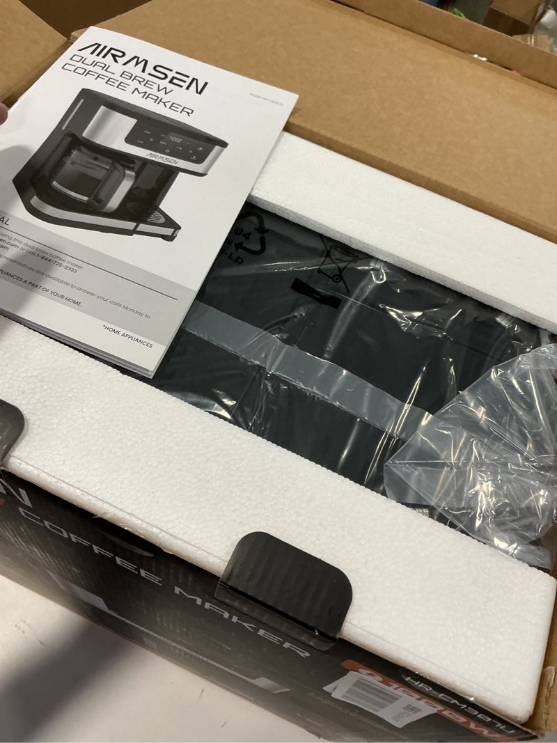 Condition photo showing New/Like New for AIRMSEN 12-Cup Programmable Dual Coffee Maker – Single Serve Machine for K-Cup Pods & Ground, 1000W 