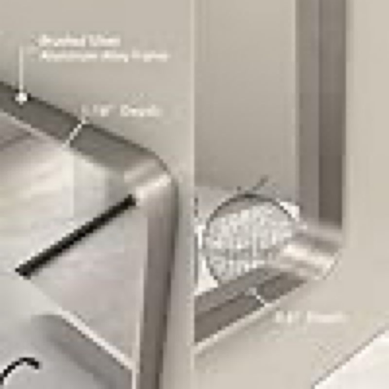 60x28 Silver Bathroom Mirror for Wall, Silver Brushed Framed Bathroom Vanity Mirror, Rectangle Bathroom Nickel Mirror, Anti-Rust, Shatterproof (Horizontal/Vertical