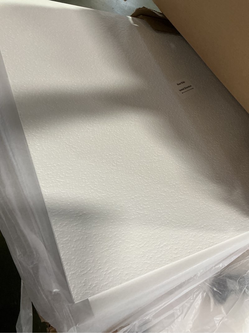 Condition photo showing Good Condition for 24"x24" White Drop Ceiling Tiles Waterproof High-Grade PVC Ceiling Tiles 2x2 Fire-Rated - Easy Drop-in Installation - Case of 12 (48 sq. ft.)