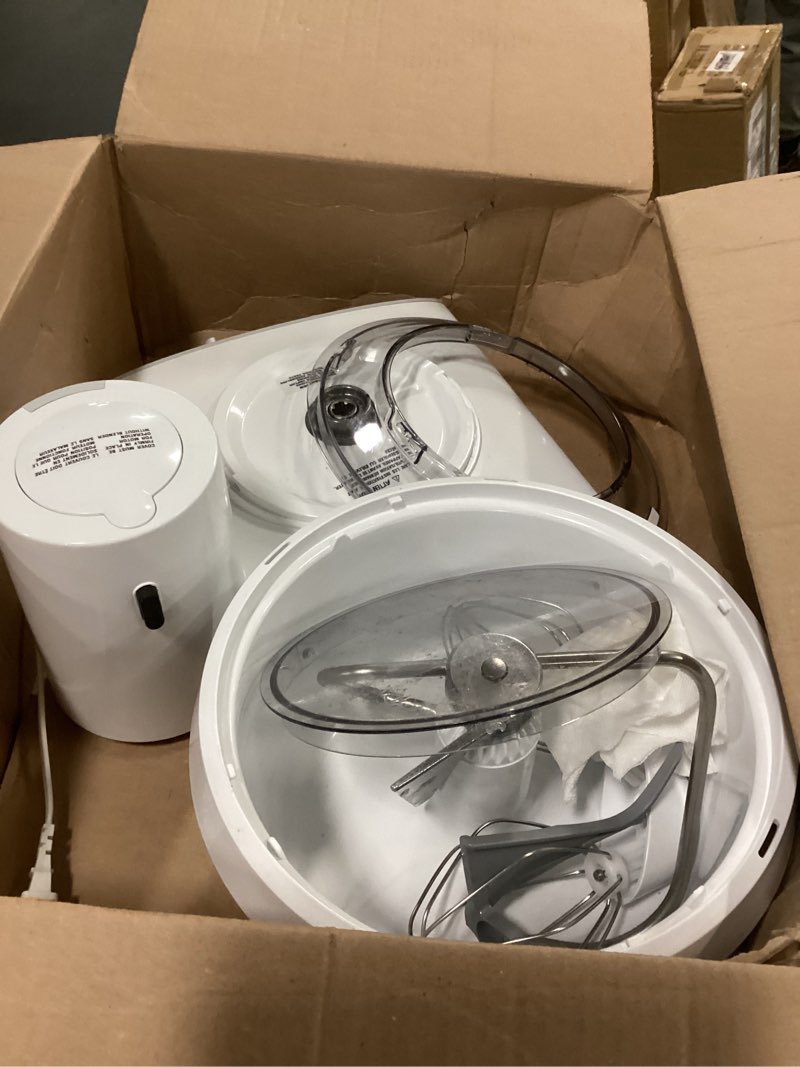 Condition photo showing Good Condition for Bosch Universal Plus Stand Mixer 500 Watt, 6.5 Quarts with Wire Whips, Dough Hook & NutriMill Dough Hook Extender Bundle Basic White