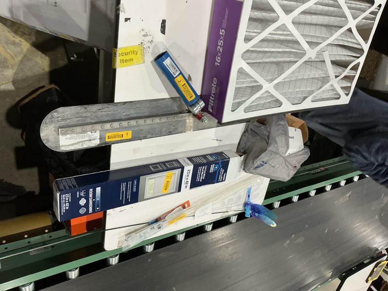 Condition photo showing As Is for assorted home improvement lot (small tools, screw, home accessories, etc.)