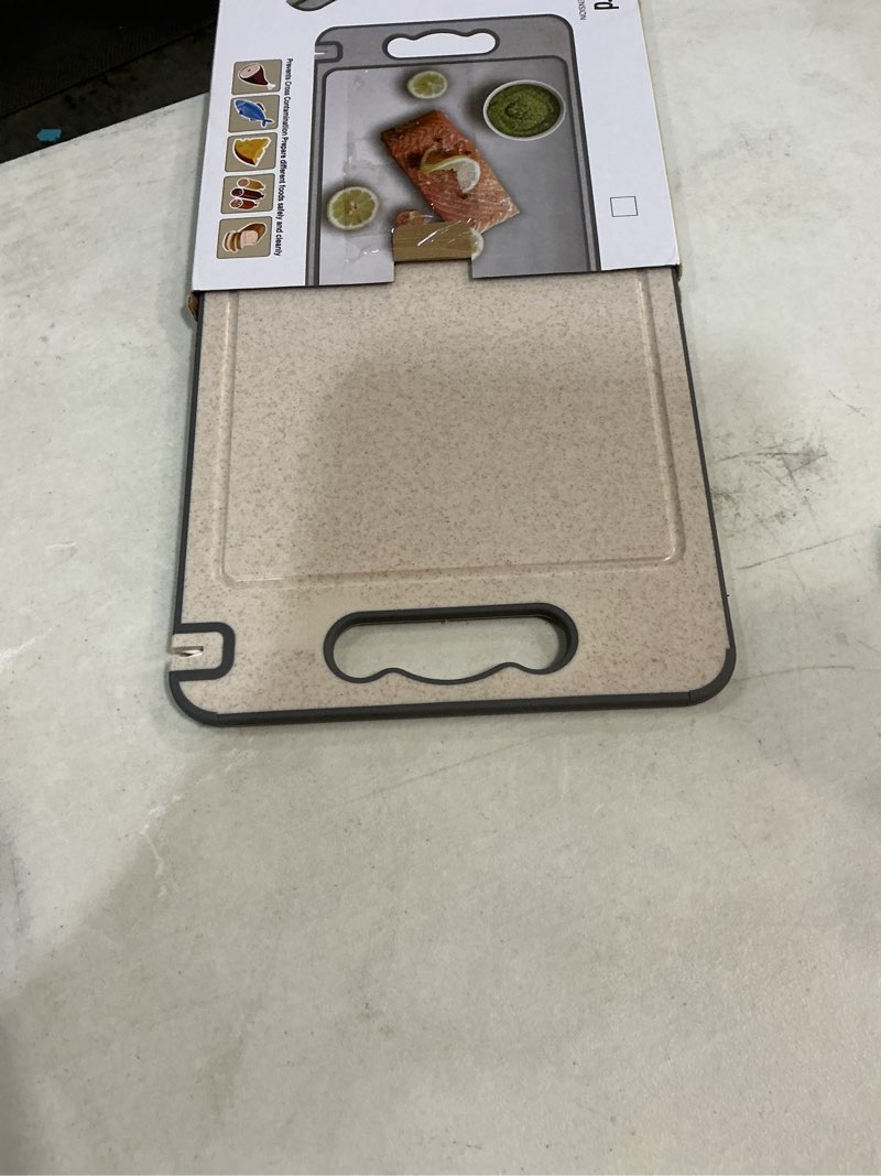 Condition photo showing Good Condition for titanium cutting board for kitchen 1pc with juice groove – double sided cutting board for meat, veggies & bread 14.5 * 9.8 inches, dishwasher safe, durable and easy to clean