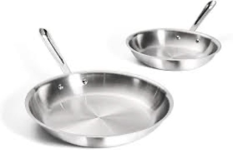 All-Clad D3 3-Ply Stainless Steel Fry Pan Set, 10,12 Inch, Induction Oven and Broiler Safe to 600F, 