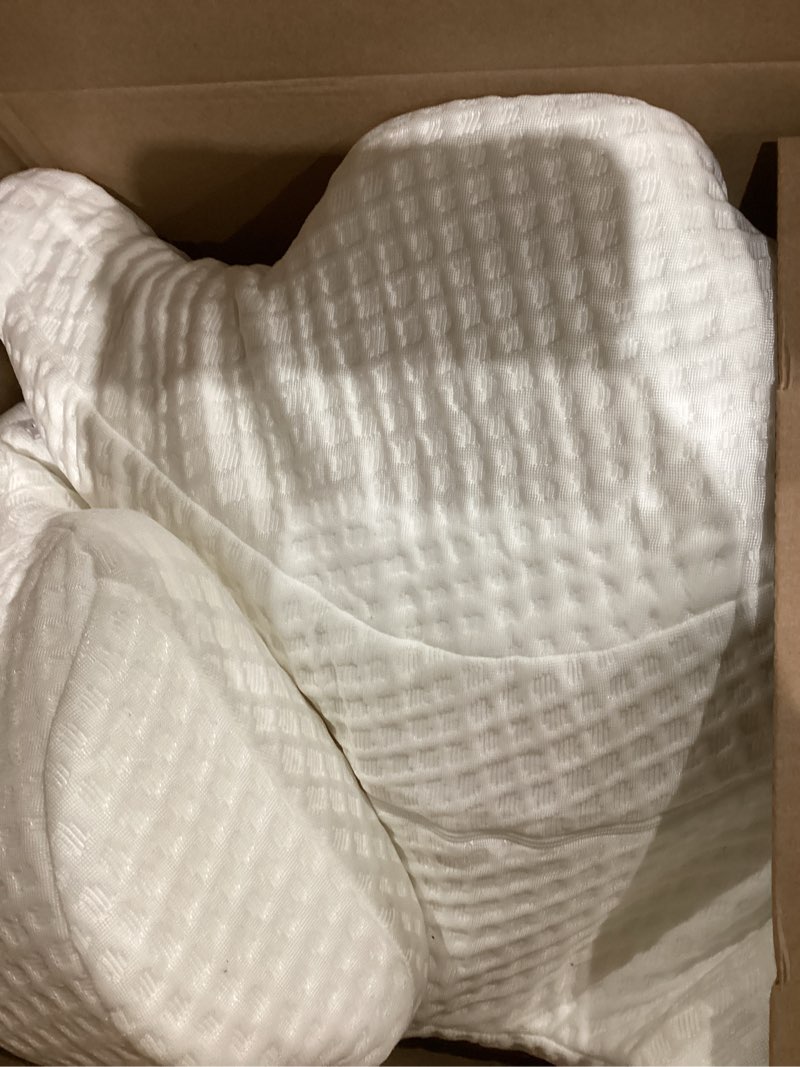 Condition photo showing As Is for Side Sleeper Pillow with Arm Holes, Memory Foam Pillow for Neck Shoulder Cervical Pain Relief, Ergonomic Arm Holes Positioner Cooling Bed Pillows for Side Sleeping (Grey)