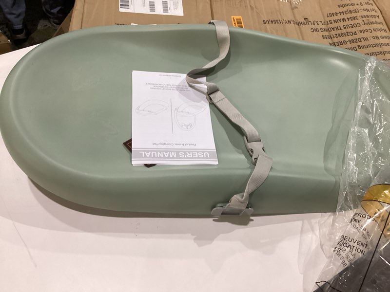 Condition photo showing Good Condition for Mallify Baby Changing Pad with Waterproof and Non-Toxic Surface, Changing Table Pad with Adjustable Safety Strap and Cushioned Foam, Easy-Clean & Portable Changing Pad for Dresser(Green)