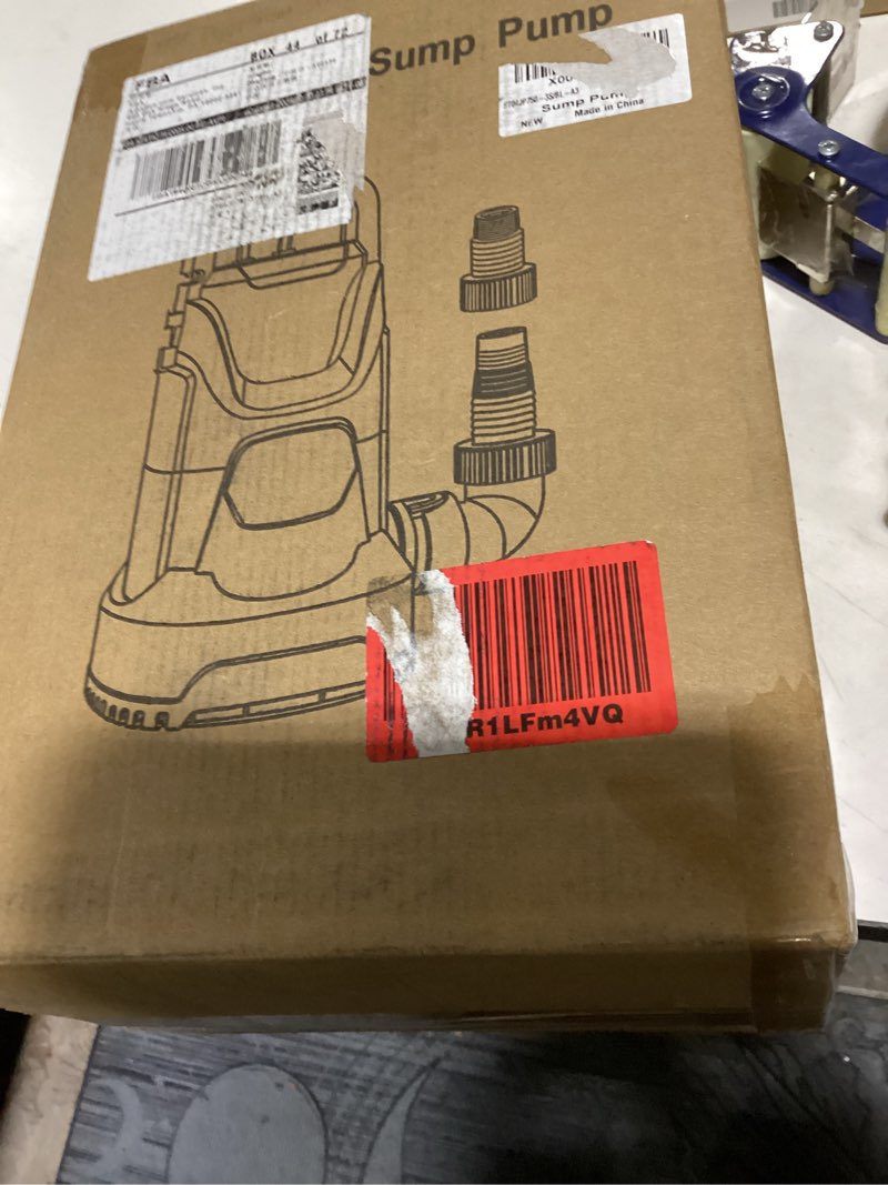 Condition photo showing Good Condition for sump pump 1hp submersible water pump 3700gph electric portable transfer water pump for pool draining basement, blue