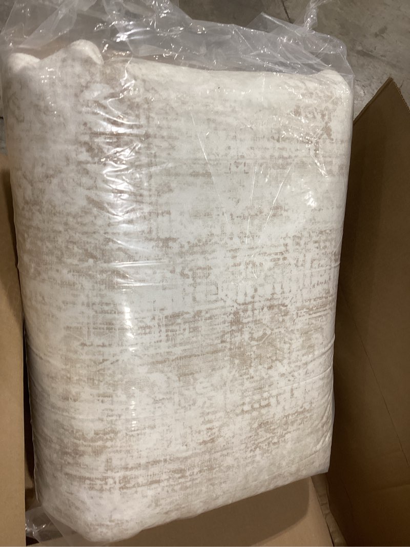 Condition photo showing New/Like New for Area Rug 9x12 Washable Rug, Vintage Boho Medallion Rugs Non-Slip Soft Low Pile Large Distressed Rug Indoor Retro Carpet for Living Room Bedroom Dining Room Home Office (Beige, 9'x12') Beige 9' x 12' (Rectangular)