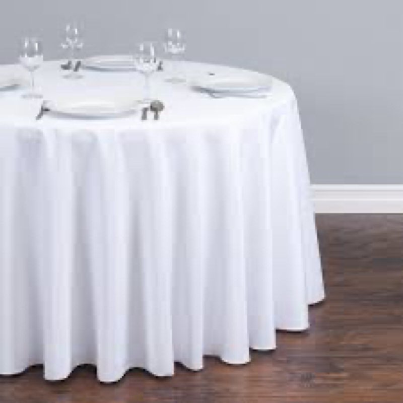 sancua White Round Tablecloth 108 Inch Diameter, 8 Pack - Circle Polyester Fabric Table Cloth for We