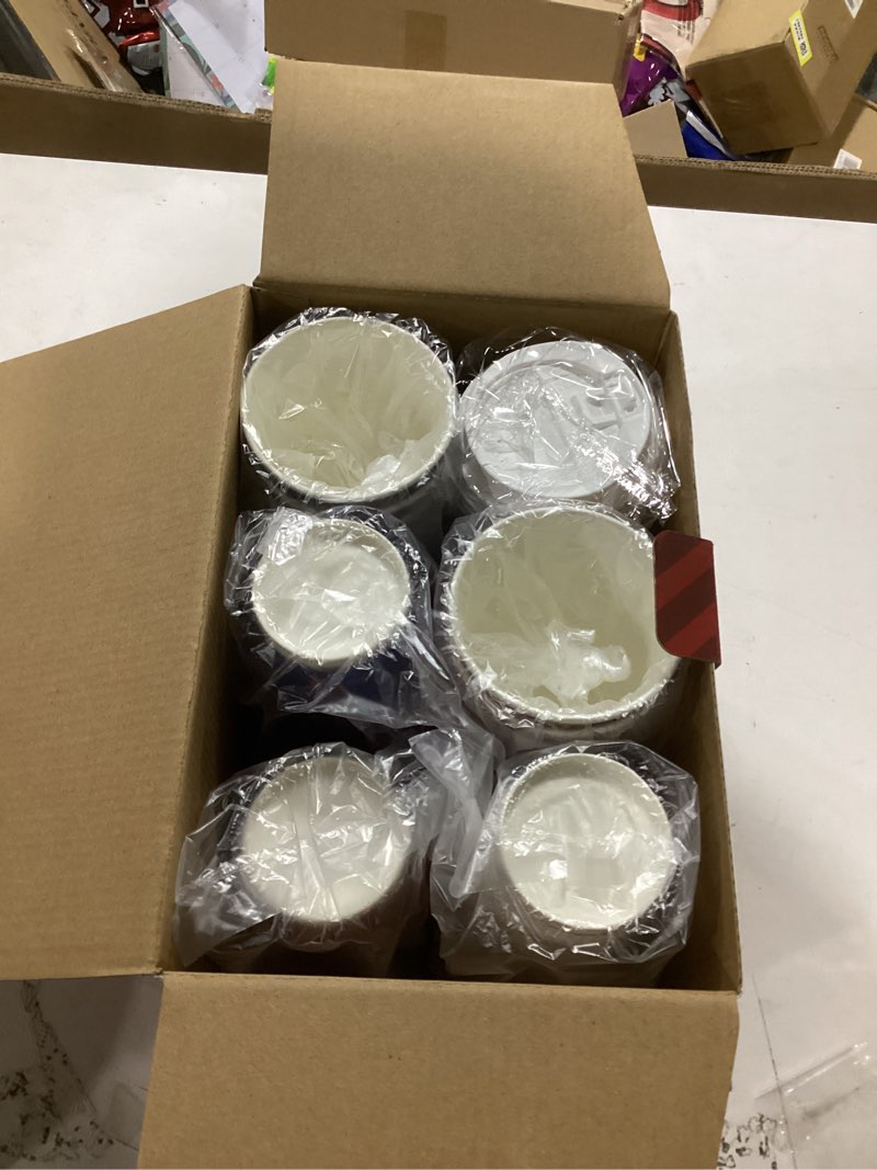 Condition photo showing Good Condition for 16 oz Christmas Disposable Coffee Cups with Lids, Christmas To Go Coffee Cups, Insulated Ripple Double-Walled Paper Cup for Hot Cocoa, Hot Chocolate, Drinks Supplies, Xmas Dinner Party (48 Pack) Christmas-four style 16 once