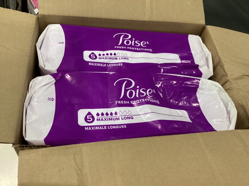 Condition photo showing New/Like New for Poise Incontinence & Postpartum Pads for Bladder Leaks, 5 Drop Maximum Absorbency, Long Length, 84 Count, Packaging May Vary Long 84