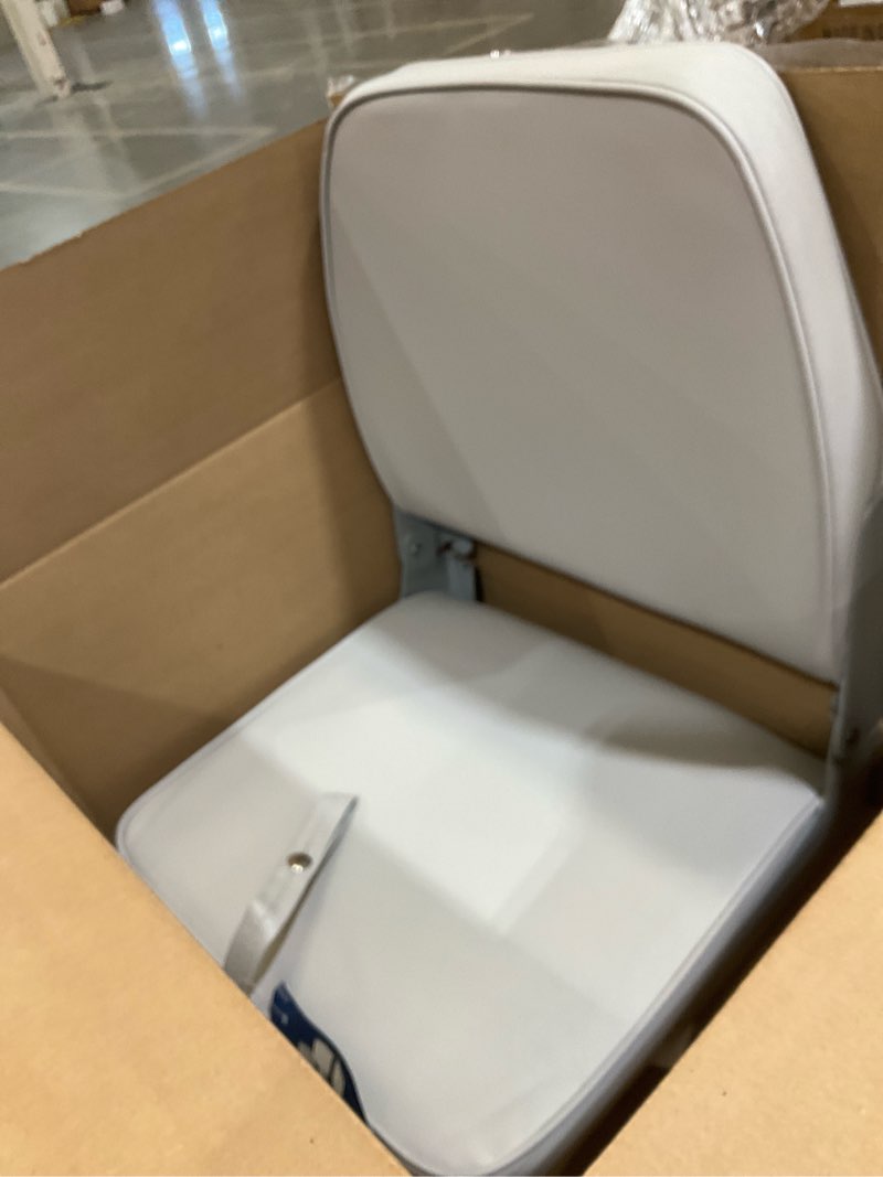 Condition photo showing As Is for attwood low-back padded boat seats gray