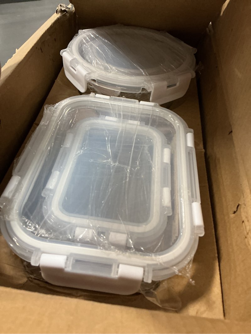 Condition photo showing New/Like New for verones 30 pieces glass meal prep containers set, stackable glass food storage containers with lids-airtight lunch containers?for microwave, oven, freezer & dishwasher,grey gray
