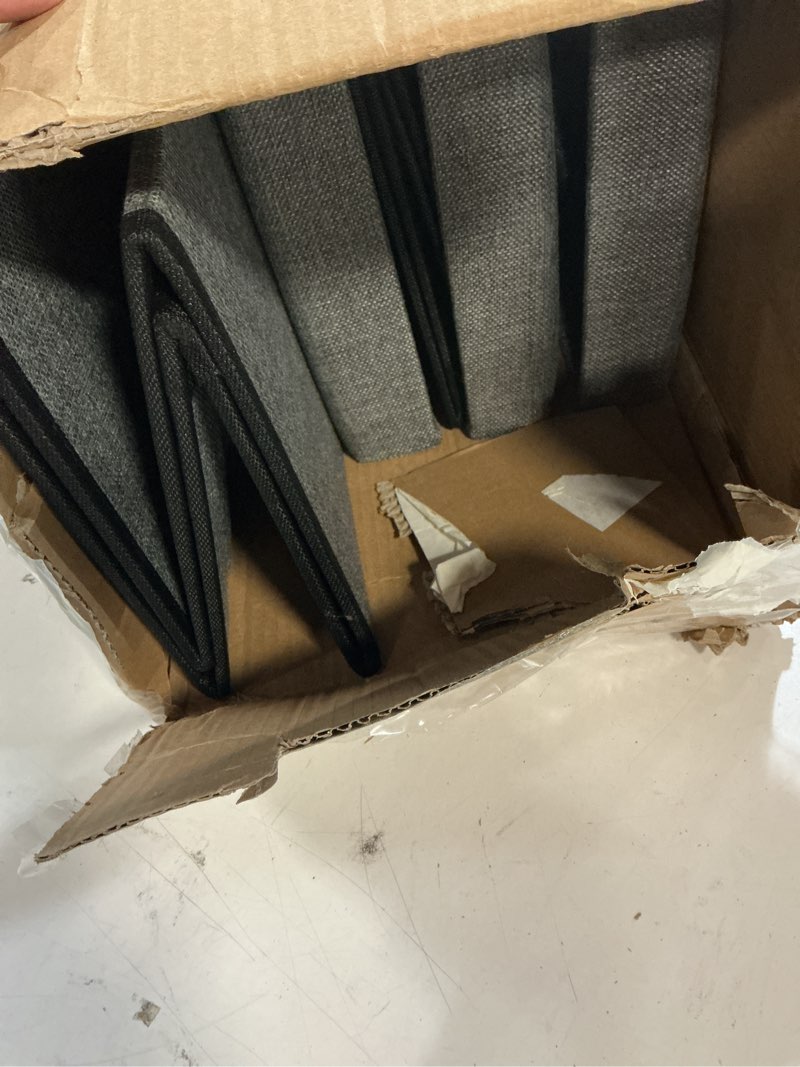 Condition photo showing As Is for dog stairs with storage, 4-step wider sturdy dog steps for small/medium/large dogs and older cats, folding doggie ramp for bed/couch/car hold up to 180 lbs (22" h, grey) 38.1x17x22 inch grey