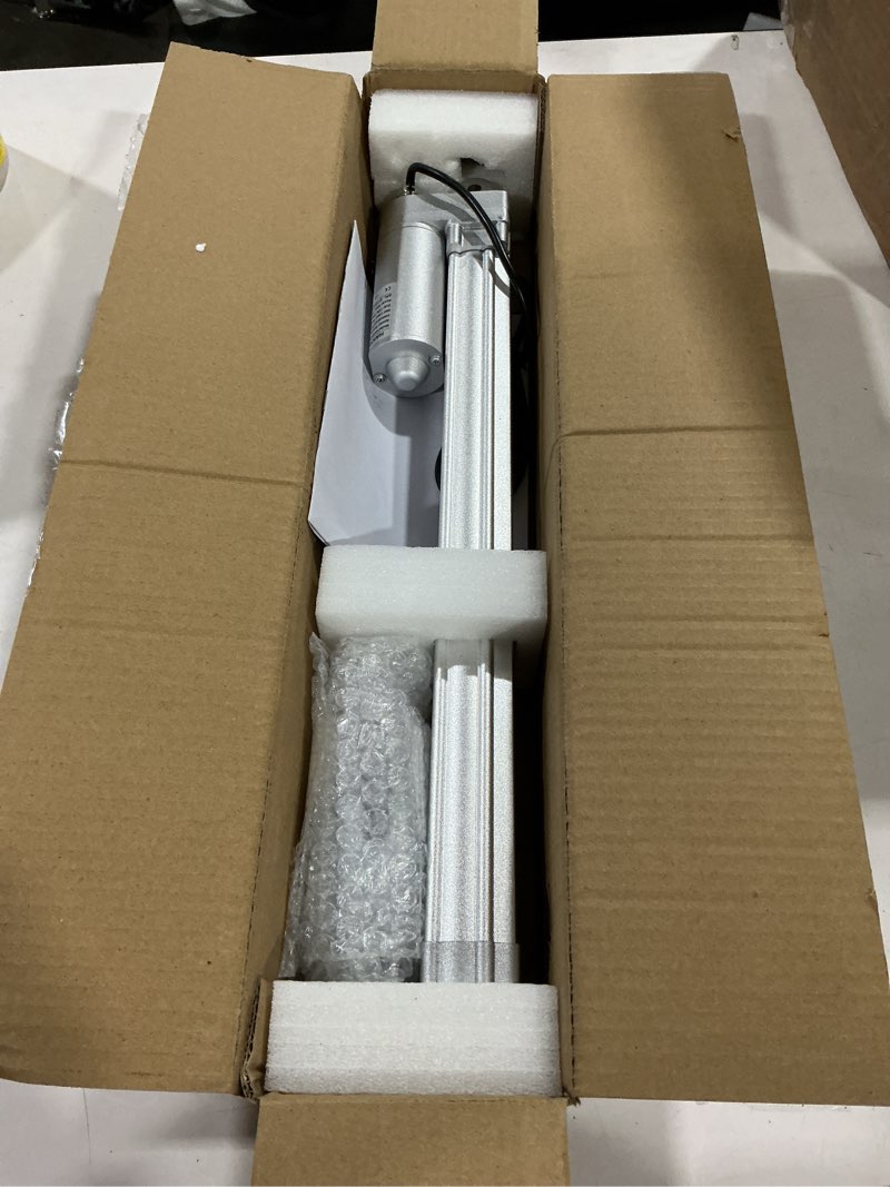 Condition photo showing Good Condition for linear actuator 12v, 2800n (617lbs) heavy duty electric actuator with mounting brackets, 0.2"/s speed linear motion actuators ip67 waterproof for solar panel, window/door opener(14inch stroke) 14"/356mm