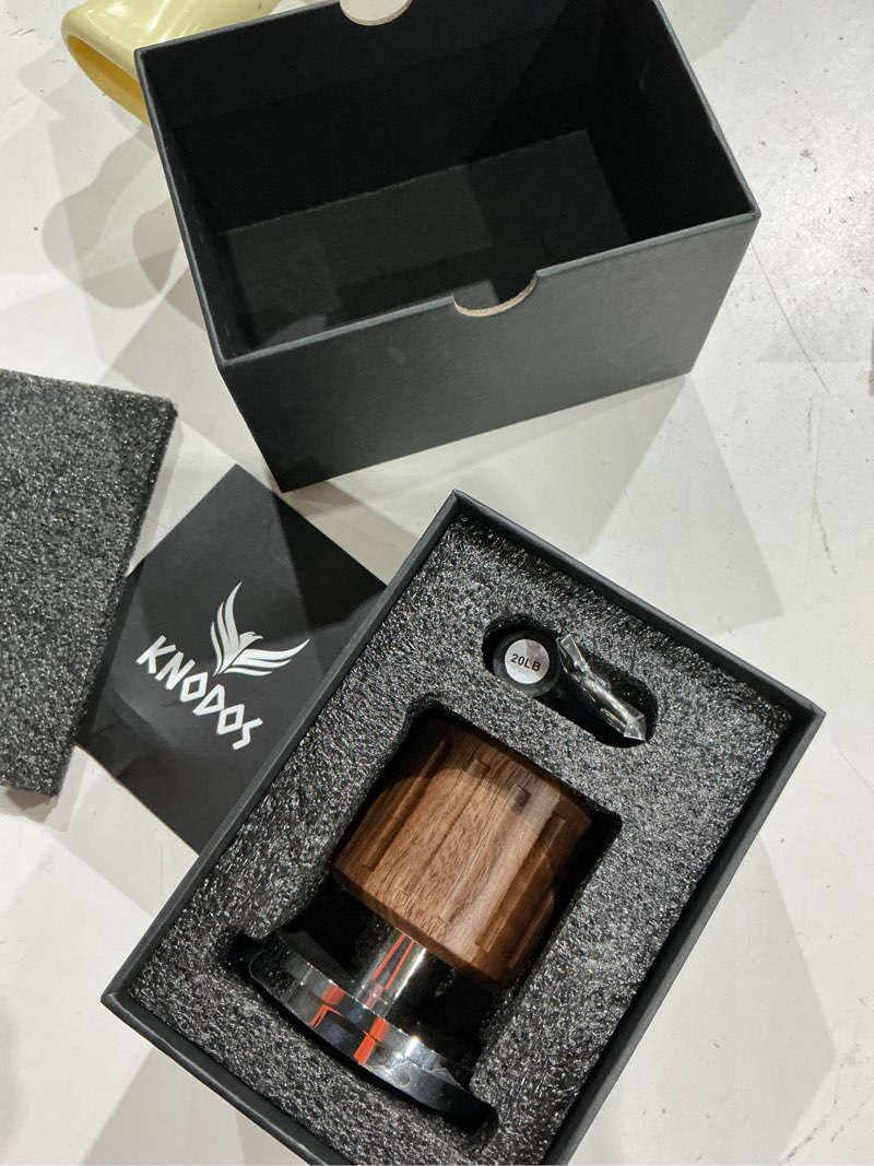 Condition photo showing Good Condition for echo tamper 58mm – walnut calibrated coffee tamper with click feedback, stainless steel base – premium 30lb spring loaded espresso tool for perfectly even tamping pressure 58mm walnut