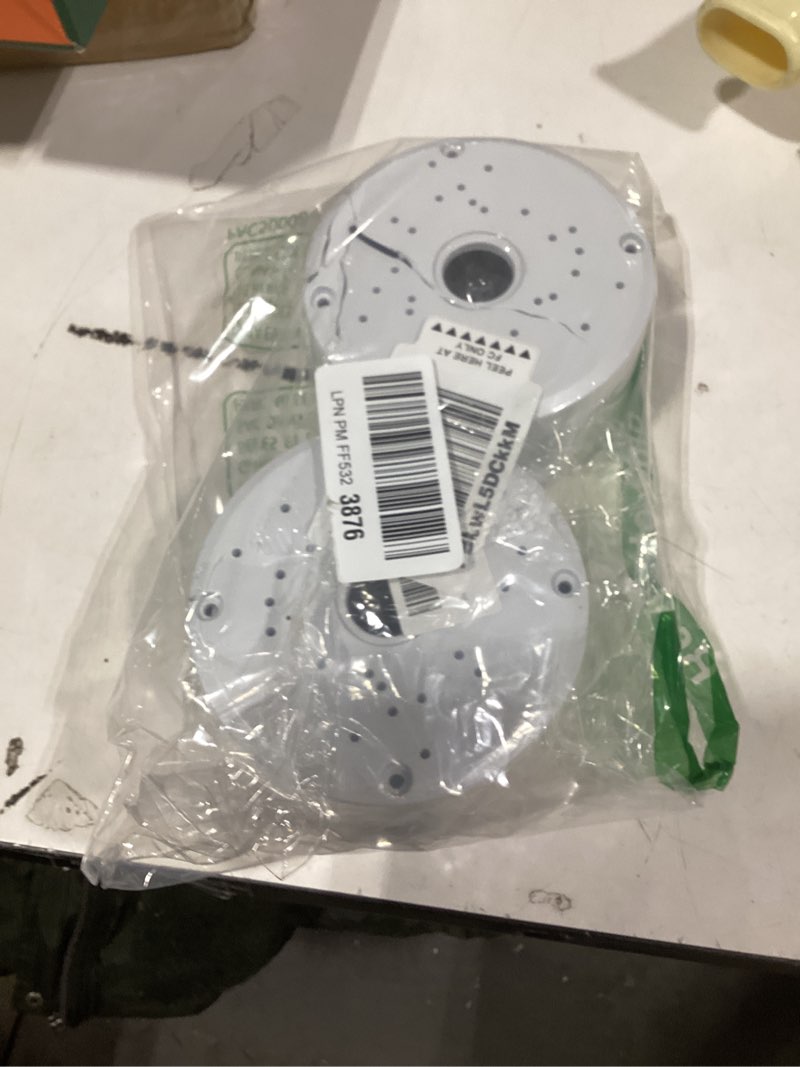 Condition photo showing As Is for Universal Bullet Security Camera Junction Box Mount Bracket Plastic Rainproof Junction Box Mount Bracket for IP Camera Electric Enclosure, Indoor/Outdoor Wall Cable Junction Base Boxes (2 Pack)