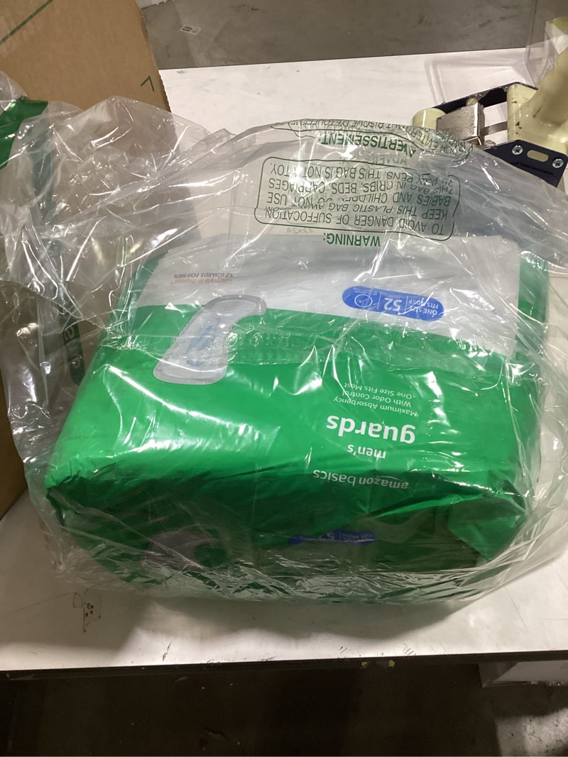 Condition photo showing Good Condition for Only 1 Pack - Amazon Basics Men's Incontinence Guards, Maximum Absorbency, 104 Count, (2 Packs of 52)
