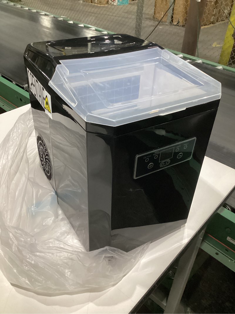 Condition photo showing Good Condition for (NOT TESTED) Ice Cube Maker, Counter Top Ice Maker with 2 Ways to Add Water, 33LBS/24H Ice Machine with Transparent Lid Perfect for Home, Office, Kitchen, RV, Basement Bars