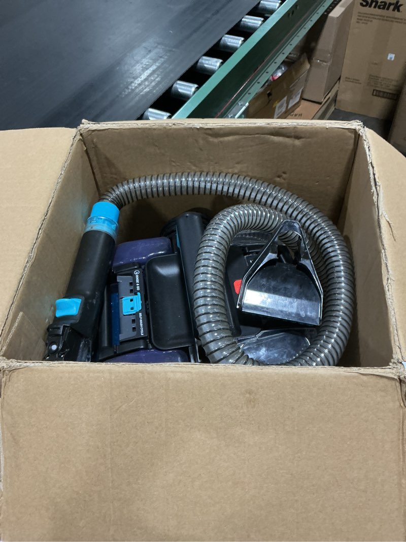 Condition photo showing As Is for shark stainstriker portable carpet & upholstery cleaner w/on board self cleaning - spot, stain, & odor eliminator, includes 2 cleaning tools & 2 cleaning solutions, charcoal, px221brn stainstriker w/ onboard self-cleaning