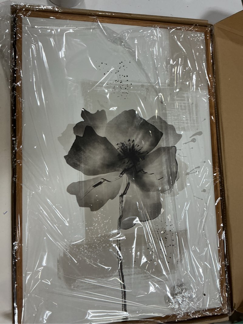 Condition photo showing New/Like New for iarttop framed black neutral large canvas wall art 16x24 inch minimalist abstract white tan brown flower wall decor set of 3 for living room bedroom dining room 16*24 inch black and grey
