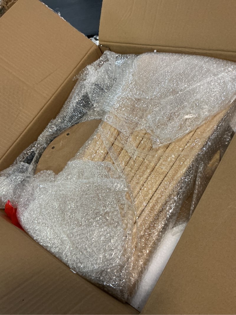 Condition photo showing Good Condition for Fluted Round Side Table, Small Rattan Boho Accent End Tables Modern Bedside Table, Indoor Plant Stand, Rustic End Tables for Living Room Bedroom Office Balcony