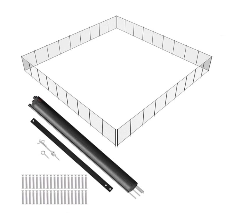 VEVOR Pool Fence, 4 x 108 FT Pool Fences for Inground Pools, Removable Safety Pool Fencing, Easy DIY Installation Swimming Pool Fence, 340gms Teslin PVC Pool Fence Mesh Protects Kids and Pets