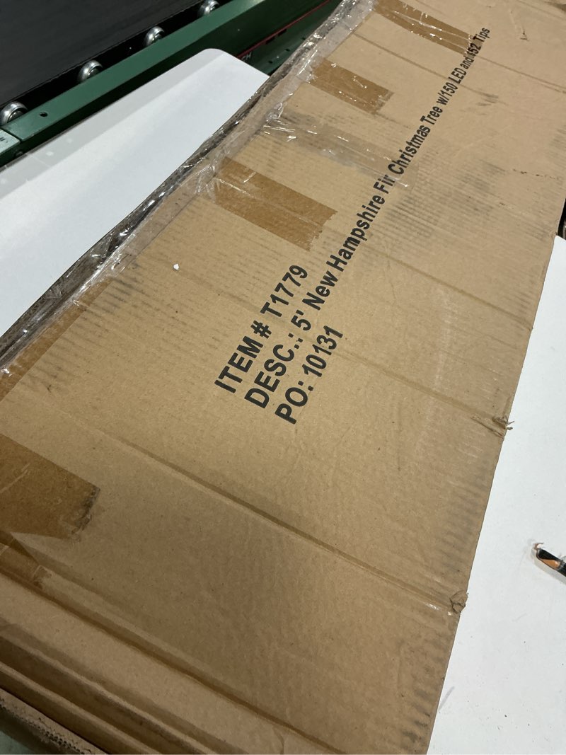 Condition photo showing As Is for 5ft. New Hampshire Fir Artificial Christmas Tree with 150 LED Lights