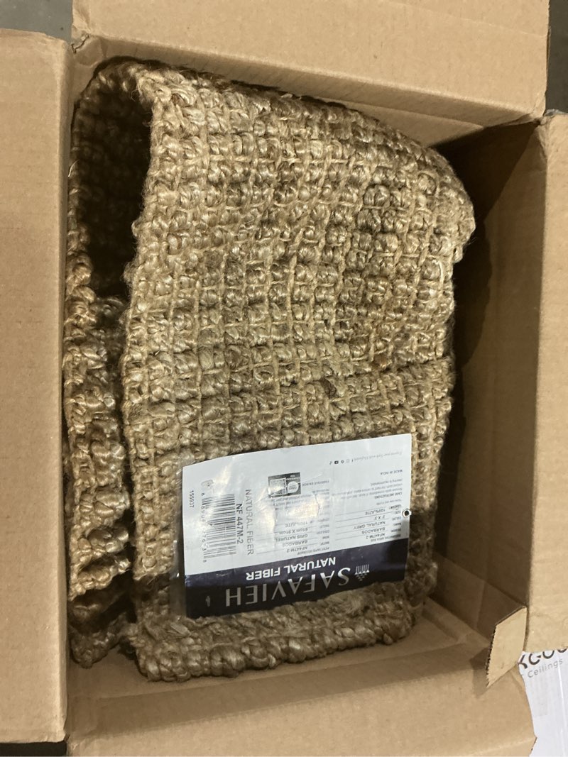 Condition photo showing Good Condition for safavieh natural fiber collection accent rug - 2' x 3', natural & grey, handmade chunky textured jute 0.75-inch thick, ideal for high traffic areas in entryway, living room, bedroom (nf447m)