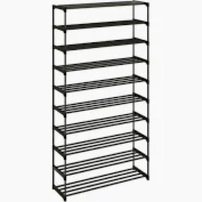 Calmootey 10-Tier Shoe Rack, Tall Large Capacity 50 Pairs Shoes Storage Organizer, Stackable Wide Sh
