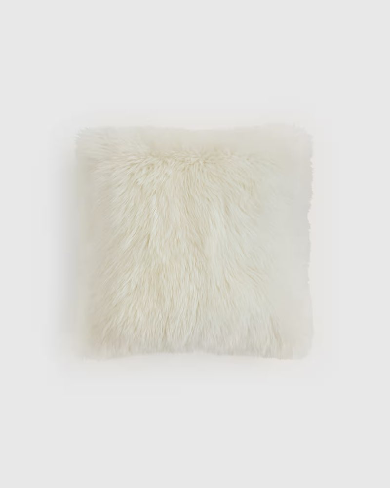 natural sheepskin accent pillow cover ivory