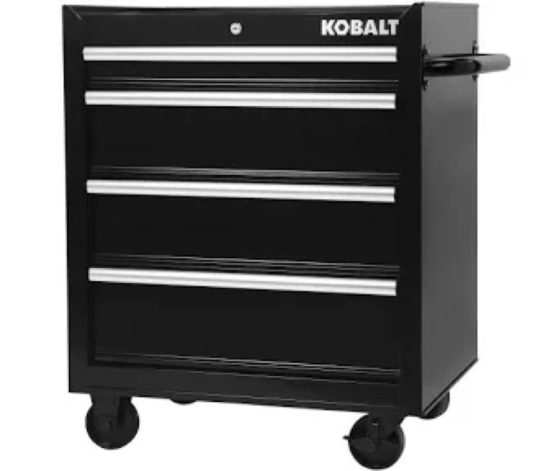 kobalt 26-in w x 22-in h x 16-in d 4 -drawer steel tool chest ( black )