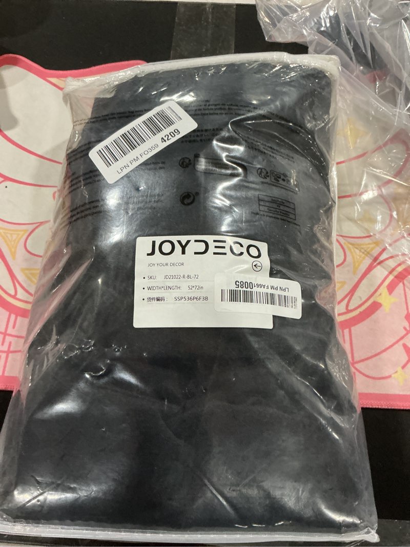 Condition photo showing As Is for Joydeco 100% Blackout Curtains 72 Inch Long 2 Panels, Luxury Black Out Thermal Insulated Black Velvet Curtains, Soft Elegant Drapes for Bedroom Living Room (Rod Pocket&Back Tab, 52Wx72L) Black 52"W x 72"L (Pack of 2)