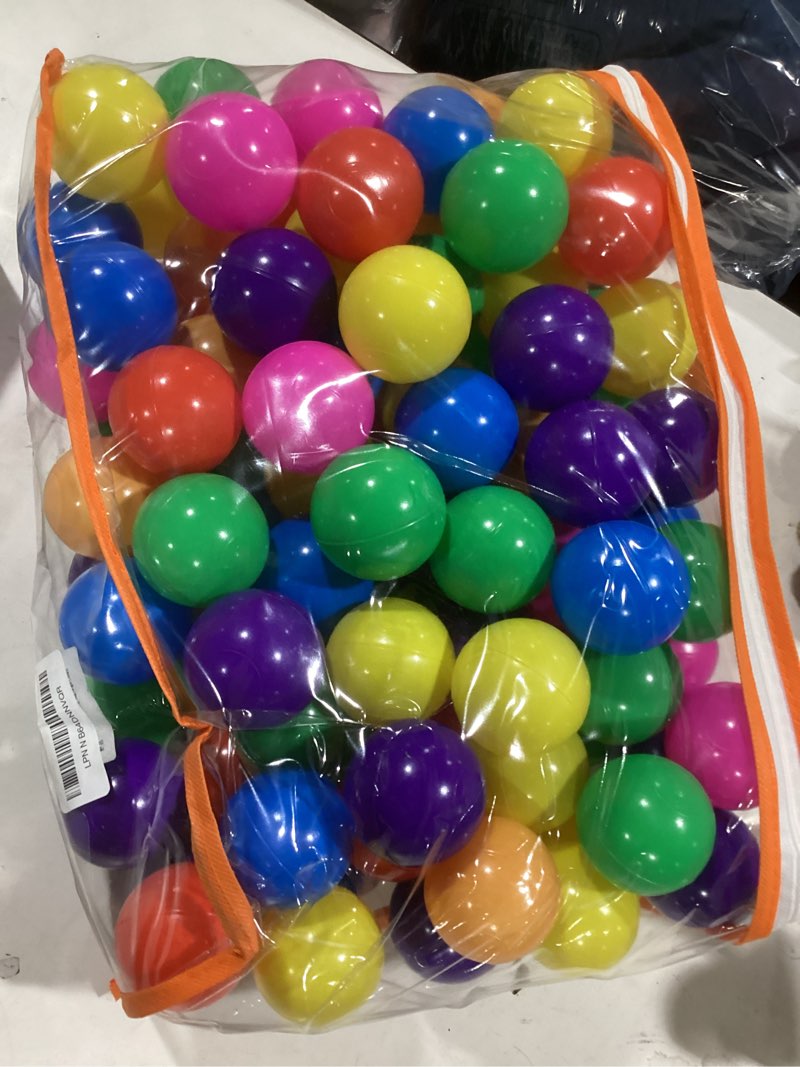 Condition photo showing New/Like New for Vanland Ball Pit Balls for Baby and Toddler Phthalate Free BPA Free Crush Proof Plastic - Multicolored Pit Balls in Reusable Play Toys for Kids with Storage Bag Bright Colors 100 Balls