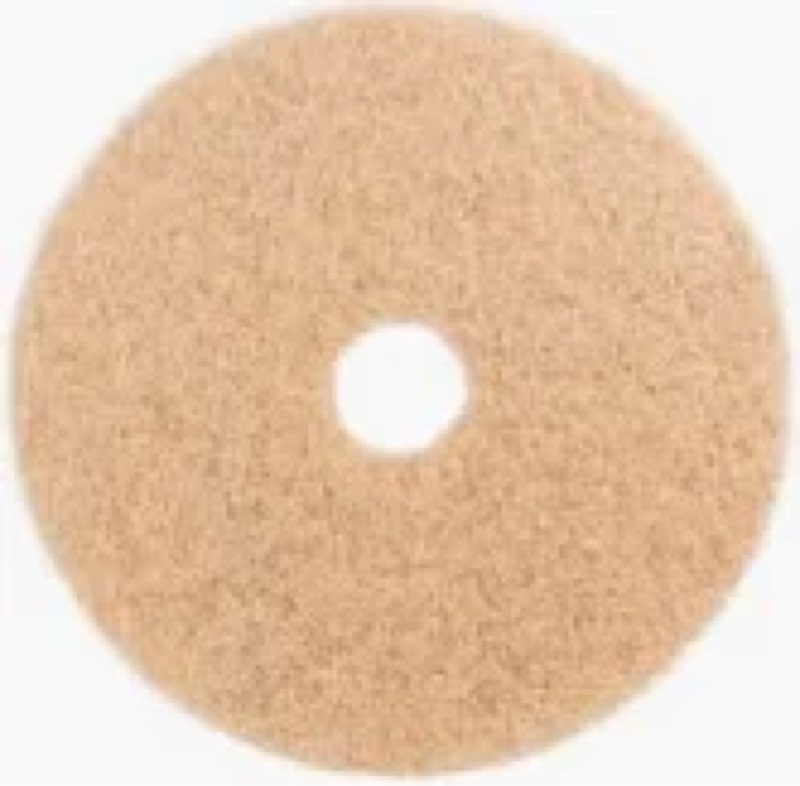 3M 3500 21" Natural Blend Tan Heavy Duty Burnishing Floor Pad - 5/Case