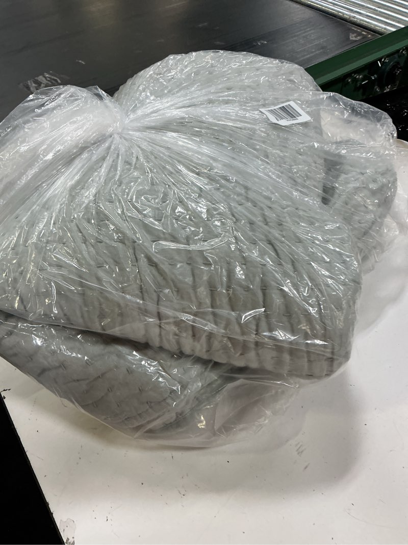 Condition photo showing Good Condition for european linen cotton stitch quilt color: mist size: king/cal king