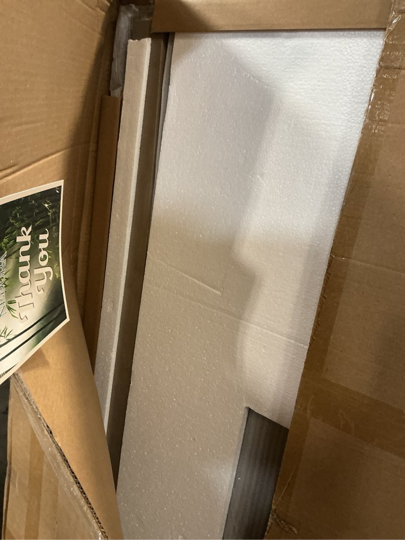 Condition photo showing As Is for 2-Tier Washer and Dryer Countertop with 2.75" H Guard,54" W x 27.5" D Laundry Countertop Cover with Non-Slip Pad,Large Space Laundry Topper for Folding Clothes Over Washer and Dryer-Brown 2 Tiers-54"Wx27.5"Dx12"H Brown