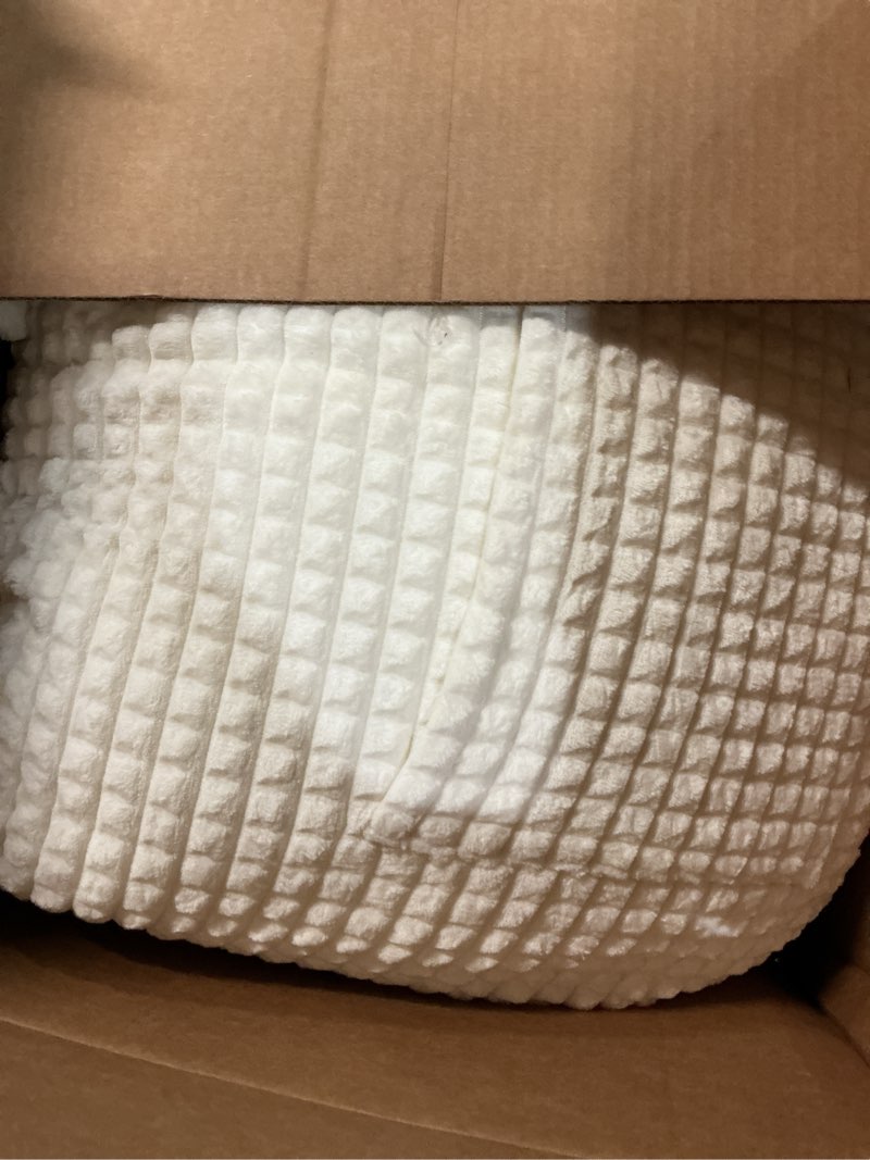 Condition photo showing As Is for Holawakaka Adults Reading Pillow with Arms, Backrest Reading & Rest Pillows for Sitting Up in Bed, Bed Rest, Lounging, Working on Laptop,Arms Back Support Cushion for Men Women Teens, Ivory Ivory Large