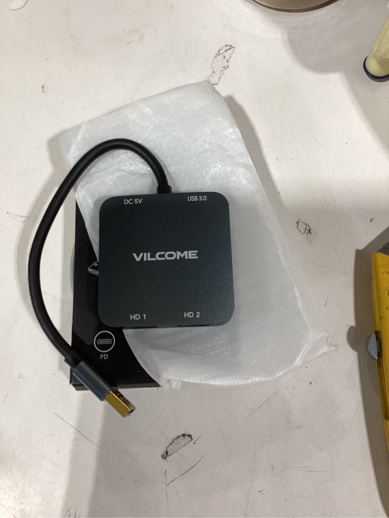 Condition photo showing Good Condition for vilcome usb to hdmi adapter, usb 3.0 to dual hdmi adapter with usb 3.0 port, audio video graphics converter cable for laptop monitor desktop tv, compatible with mac os, windows usb to dual hdmi adapter